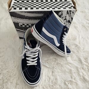 Vans Sk8-Hi Navy and White Sneakers